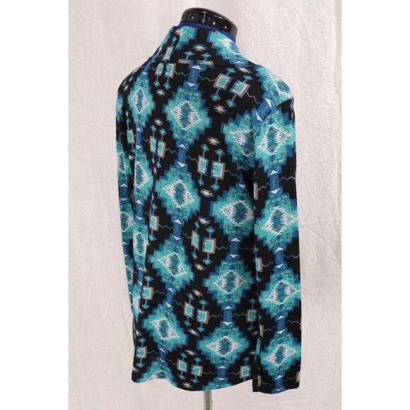 VTG Just Be 1X Cowl Neck Indian Tribal Graphic Pullover Kangaroo Pocket - Picture 8 of 12